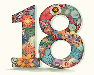 Number 18 Celebration - Versatile Illustrations for Different Events