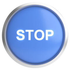 Stop button. 3D button. 3D illustration.