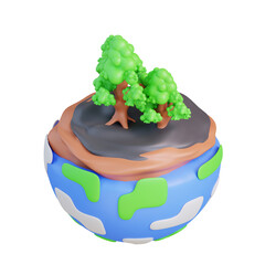 3d illustration of world's forests thriving 