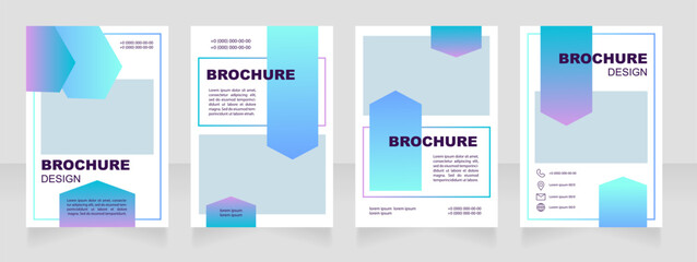 Professional health care blue blank brochure layout design. Vertical poster template set with copyspace. Premade corporate reports collection. Editable flyer 4 pages. Myriad Pro, Arial fonts used
