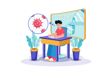 A student studies for a biology exam.