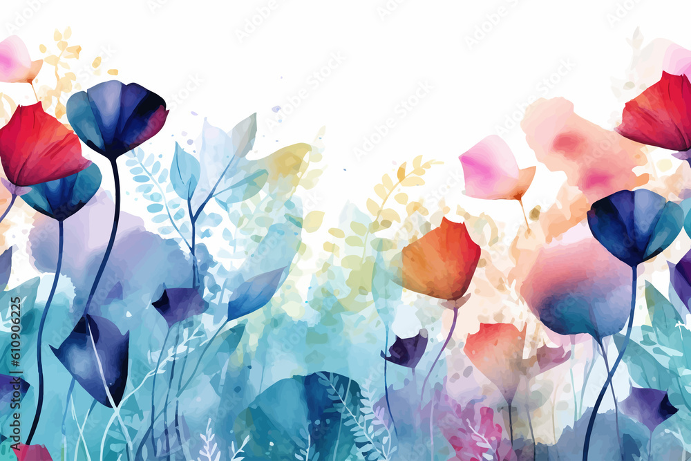 Poster abstract floral background generative ai