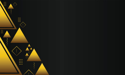 gold geometric triangle on black background