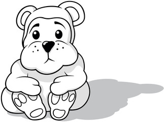 Drawing of a Sitting Plush Teddy Bear