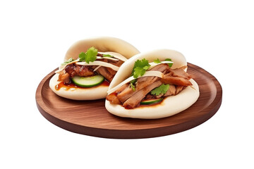 Steamed buns  isolated on transparent background. Generative Ai