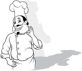 Drawing of a Chef in a White Uniform