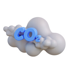 3d illustration of a cloud with carbon dioxide
