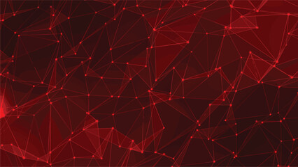 Cybersecurity and digital data protection are abstract ideas. Protect internet network connection using polygons, dots, and lines in the middle of a dark red background that is slowly. - obrazy, fototapety, plakaty