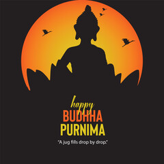 Vector illustration of Happy Buddha Purnima social media post