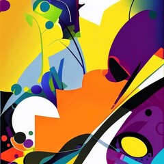 art background multi colored shapes, generative AI illustration