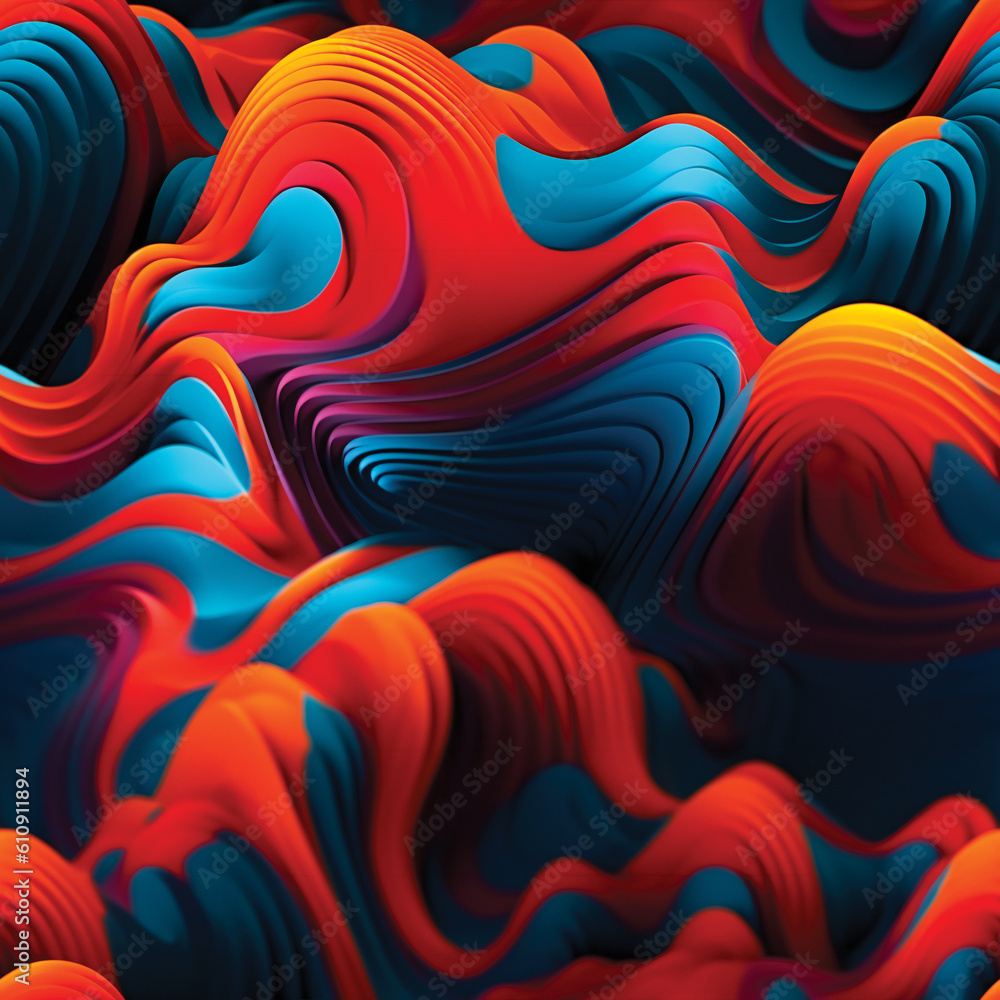 Aufkleber abstract colorful 3d shapes. seamless pattern. created with generative ai technology.