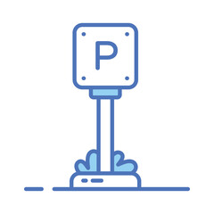 Parking board vector icon isolated on white background