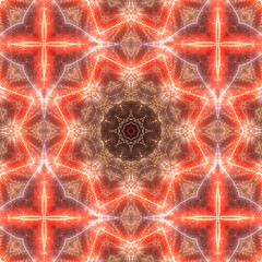 Vibrant and Symmetrical Digital Abstract Kaleidoscope Art with Intricate Geometric Patterns, Fractal Elements, and Psychedelic Colors, Perfect for Contemporary Design Projects, Modern Wallpaper