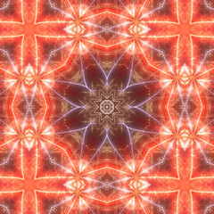 Vibrant and Symmetrical Digital Abstract Kaleidoscope Art with Intricate Geometric Patterns, Fractal Elements, and Psychedelic Colors, Perfect for Contemporary Design Projects, Modern Wallpaper