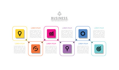 Vector infographic business presentation template connected with 6 options