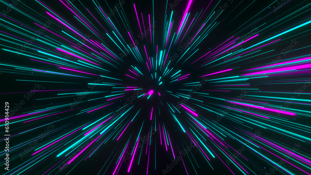 Poster abstract geometric background of radial lines. dataflow tunnel. explosive star. movement effect. bac