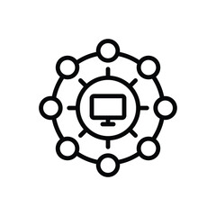 Fototapeta premium Black line icon for connectivity 