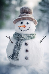 Obraz premium Snowman. Generative AI