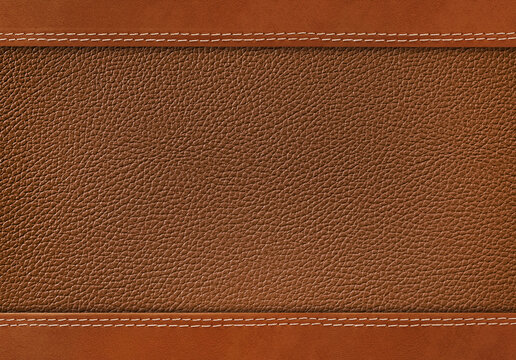 stitched brown leather background