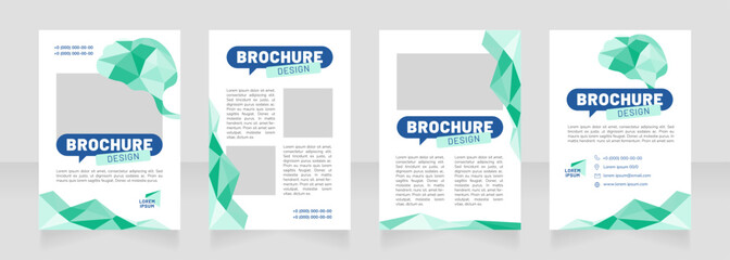 Mental detox blank brochure design. Template set with copy space for text. Premade corporate reports collection. Editable 4 paper pages. Barlow Black, Regular, Nunito Light fonts used