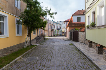 Naklejka premium Street of Old Town quarter in Kamianets-Podilskyi, Ukraine