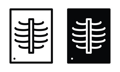 X-ray icon with outline and glyph style.
