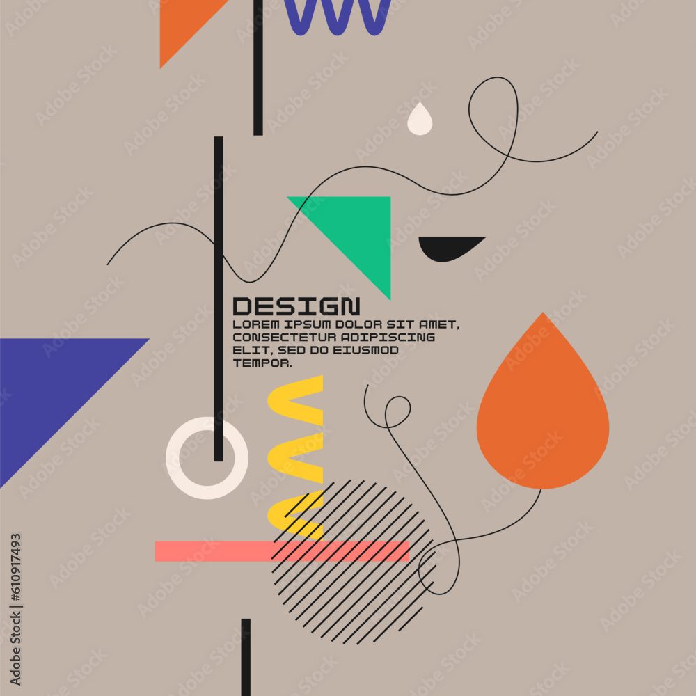 Poster composition with geometric shapes. abstract background for design.