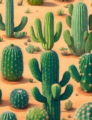 Background and wallpaper of Cactus that suitable for any decorations of T-Shurt Design. POD.