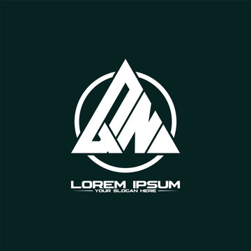 Letter QN triangle logo design vector