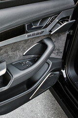 Fototapeta na wymiar Car doors. Car interior luxury. Car interior details.