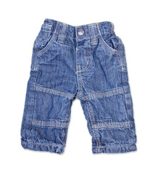 Children's wear - jeans isolated over white background.