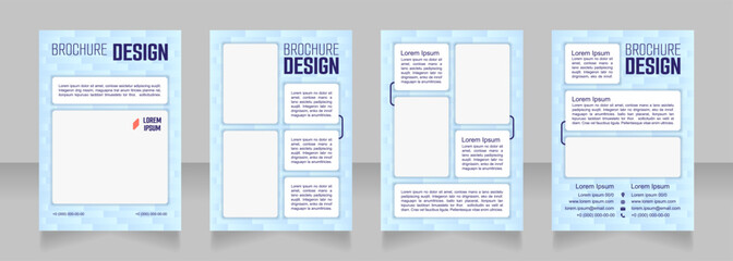 Corporate development blank brochure design. Template set with copy space for text. Premade corporate reports collection. Editable 4 paper pages. Smooch Sans Light, Bold, Arial Regular fonts used