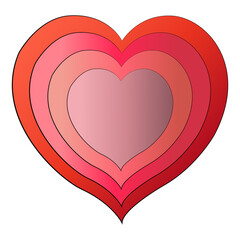 Fototapeta na wymiar Heart isolated design on transparent background, valentine icon clipart element for decoration 3