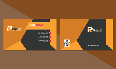 Modern presentation card with company logo. Vector business card template. Visiting card for business and personal use. Vector illustration design.