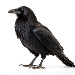 Obraz premium Common Raven bird isolated on white background. Generative AI