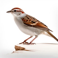 Chipping Sparrow bird isolated on white background. Generative AI