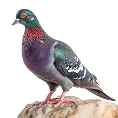 Rock Pigeon bird isolated on white background. Generative AI