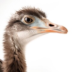 Ostrich bird isolated on white background. Generative AI