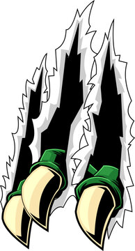 recommend clip art: Monster Claws Hand Ripping Out Background Graphic. Design Vector Hand Drawn Illustration Isolated On Transparent Background