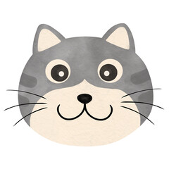 Grey Tabby Cat Face