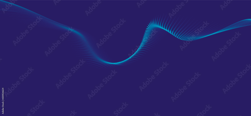 Poster technology background. abstract digital particle wave. futuristic dotted wave. network connection st
