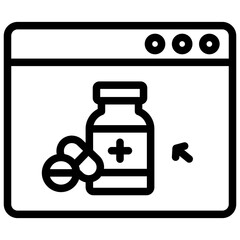 online pharmacy icon illustration design with outline