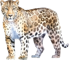 Leopard Watercolor Illustration. Generative AI