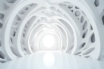 The abstract white architecture background. Generative AI.