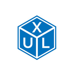 XUL letter logo design on black background. XUL creative initials letter logo concept. XUL letter design.
