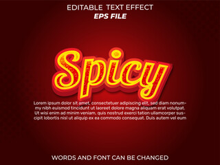 Fototapeta premium spicy text effect, font editable, typography, 3d text. vector template