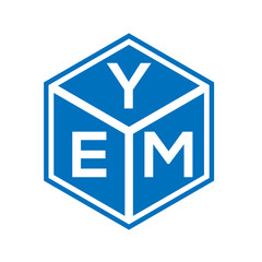 YEM letter logo design on white background. YEM creative initials letter logo concept. YEM letter design.
