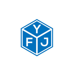 Naklejka premium YFJ letter logo design on white background. YFJ creative initials letter logo concept. YFJ letter design. 