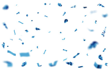 Anniversary celebration blue confetti with glitter particle. - obrazy, fototapety, plakaty