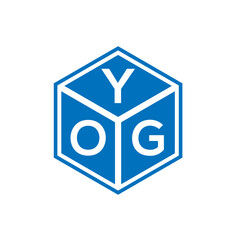 YOG letter logo design on white background. YOG creative initials letter logo concept. YOG letter design.
